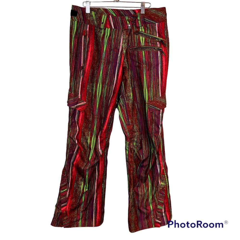 Obermeyer Jayden Rare Colorful Striped Ski Pants Outdoor Snowmobile Snowboarding